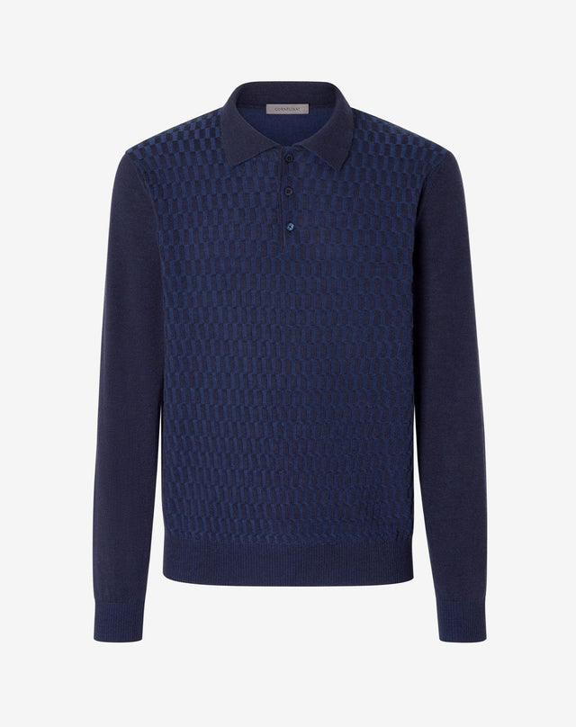 Polo Con Bottoni In Lana Merino