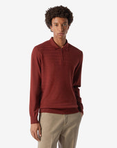Polo Zip Rossa In Merino Extra Fine