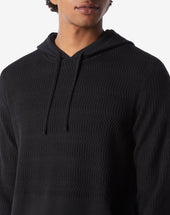 Felpa Con Cappuccio Nera In Merino Extra Fine