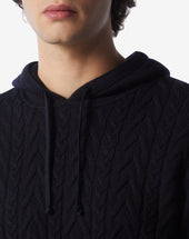 Felpa Con Cappuccio In Sweater Con Motivo A Treccia