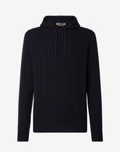 Felpa Con Cappuccio In Sweater Con Motivo A Treccia