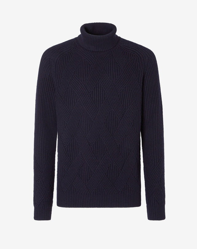 Dolcevita A Coste Intrecciate In Merino Extra Fine