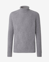 Dolcevita grigio a coste intrecciate in merino extra-fine