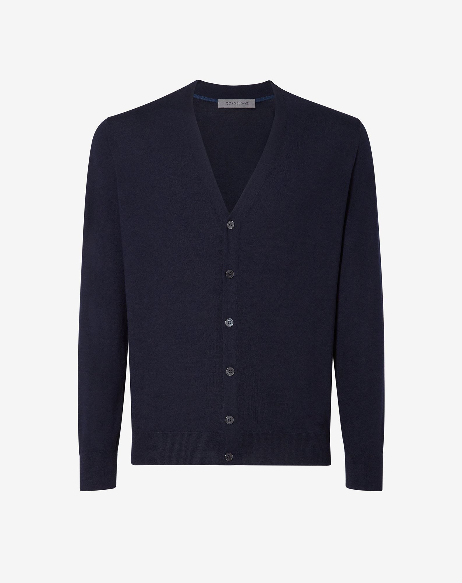 Cardigan Navy In Lana Extra Fine 120 S