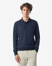 Polo A Bottoni In Lana Extra Fine 120 S