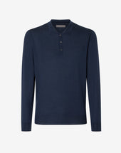 Polo A Bottoni In Lana Extra Fine 120 S