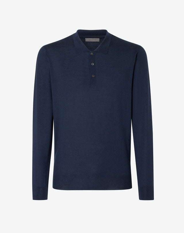 Polo A Bottoni In Lana Extra Fine 120 S