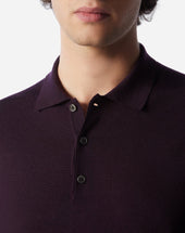 Polo A Bottoni In Lana Extra Fine 120 S
