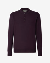Polo A Bottoni In Lana Extra Fine 120 S