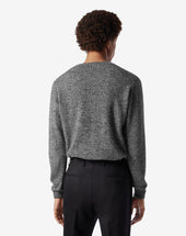 Sweater Girocollo Grigia Mulin In Puro Cashmere