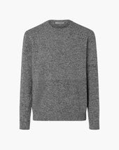 Sweater Girocollo Grigia Mulin In Puro Cashmere