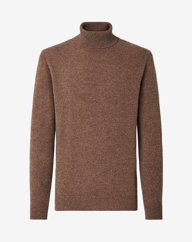 Dolcevita marrone mulinè in puro cashmere
