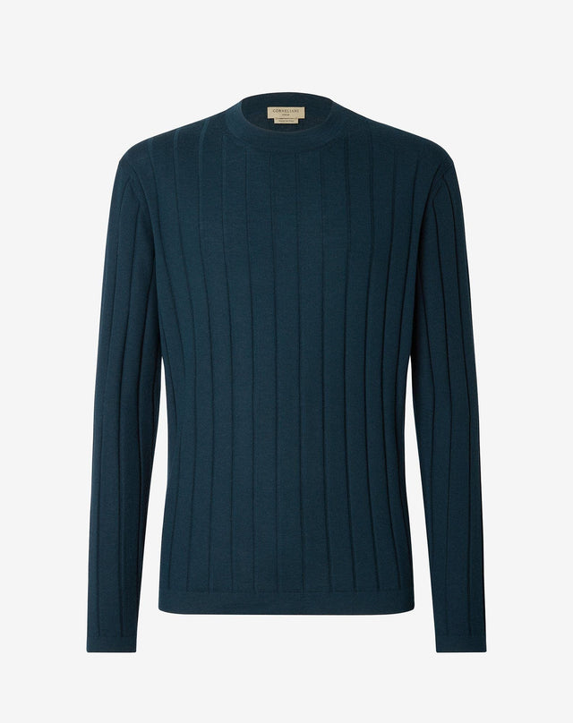 Sweater Girocollo Ottanio In Merino Extra Fine