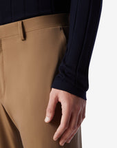Polo A Bottoni Navy In Merino Extra Fine