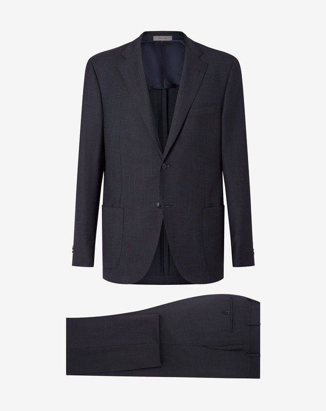 Suit In Twill Di Lana S130s Con Micro Fantasia