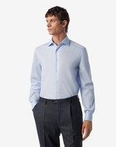 Shirt Azzurra In Twill Di Cotone