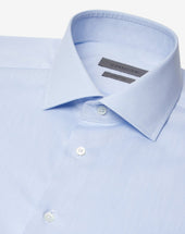 Shirt Azzurra In Twill Di Cotone