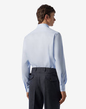 Shirt Azzurra In Twill Di Cotone