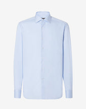 Shirt Azzurra In Twill Di Cotone