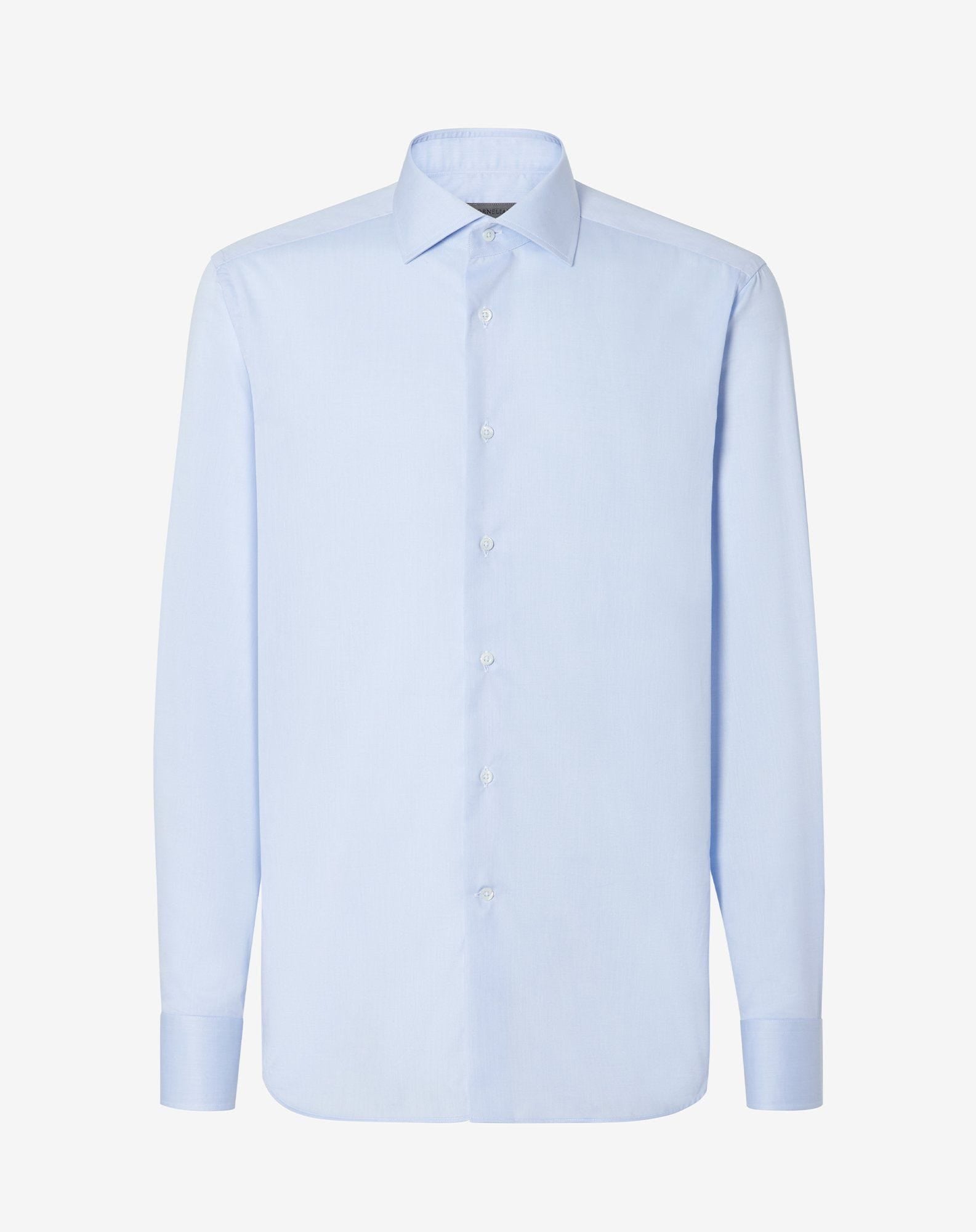 Shirt azzurra in twill di cotone