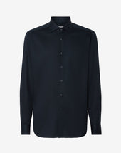 Shirt Nera In Cotone Anti Piega