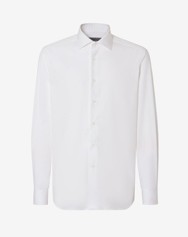 Shirt Bianca In Twill Di Cotone