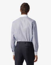 Shirt A Righe In Cotone Anti Piega
