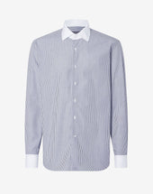 Shirt A Righe In Cotone Anti Piega