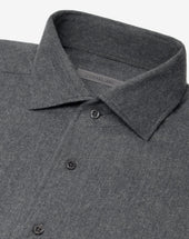 Shirt Grigia In Flanella Di Cotone