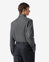 Shirt Grigia In Flanella Di Cotone