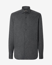 Shirt Grigia In Flanella Di Cotone