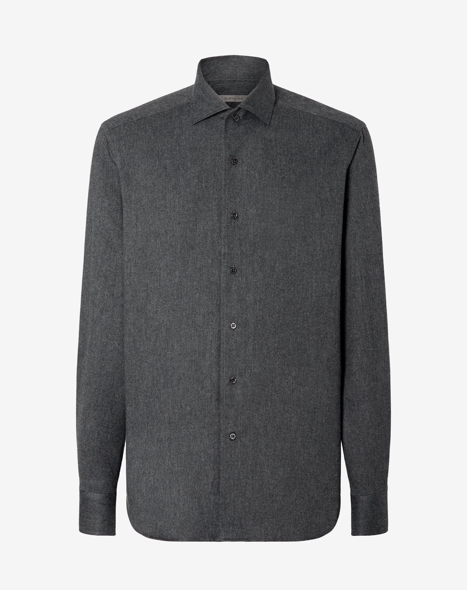 Shirt grigia in flanella di cotone