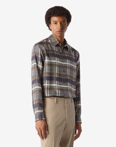 Shirt In Seta Con Fantasia All Over