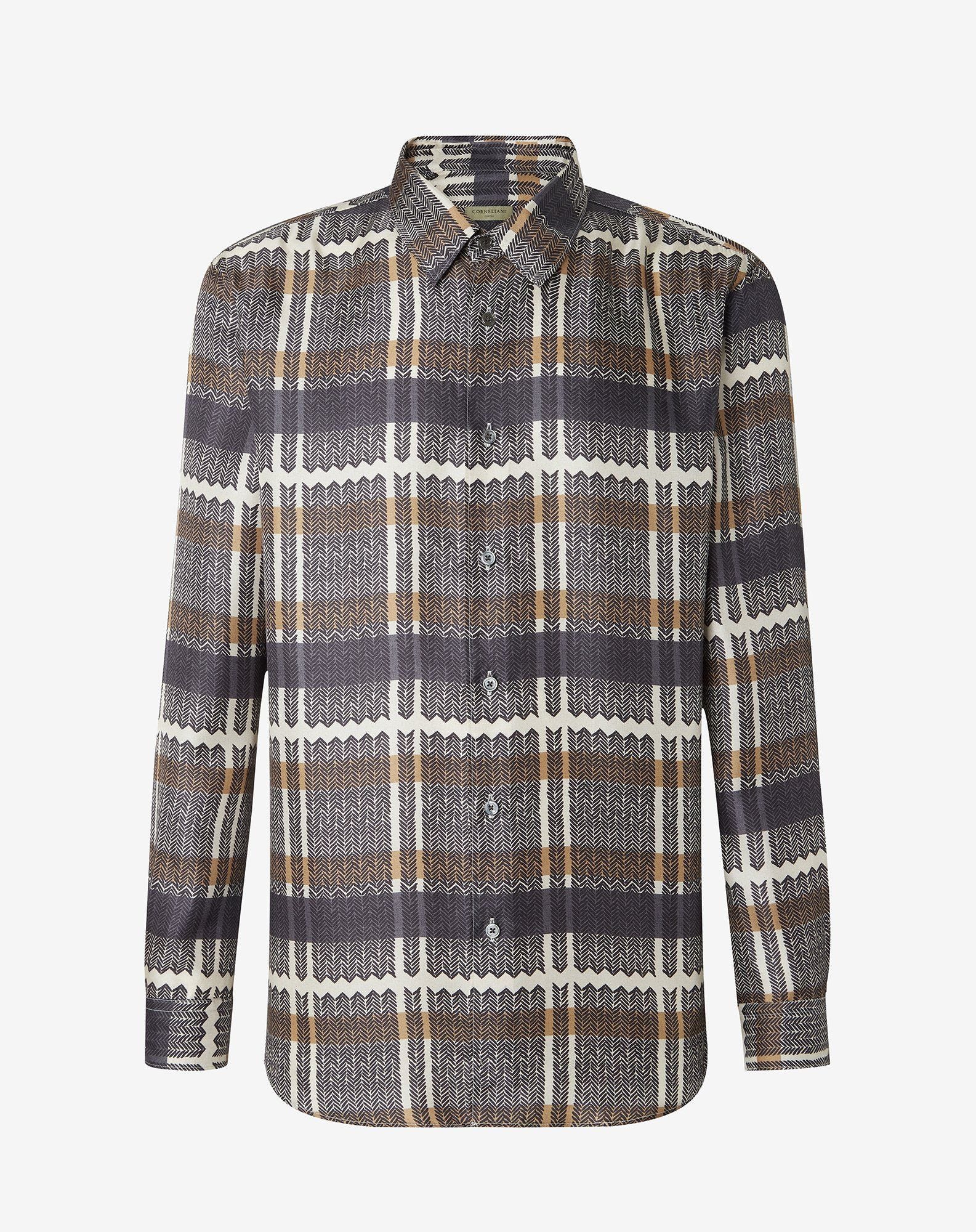 Shirt In Seta Con Fantasia All Over