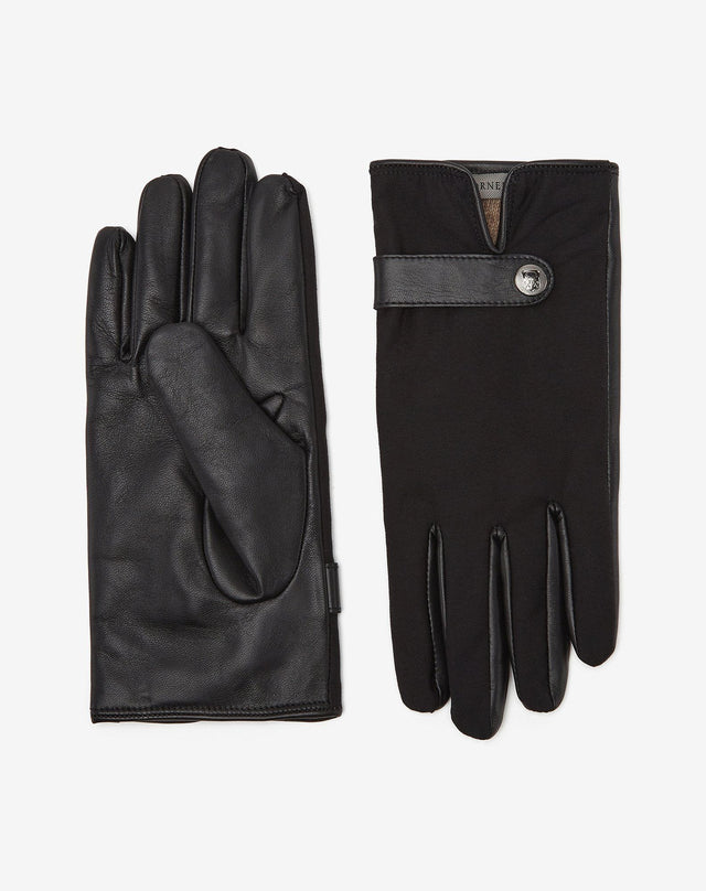 Gloves neri in pelle water-resistant