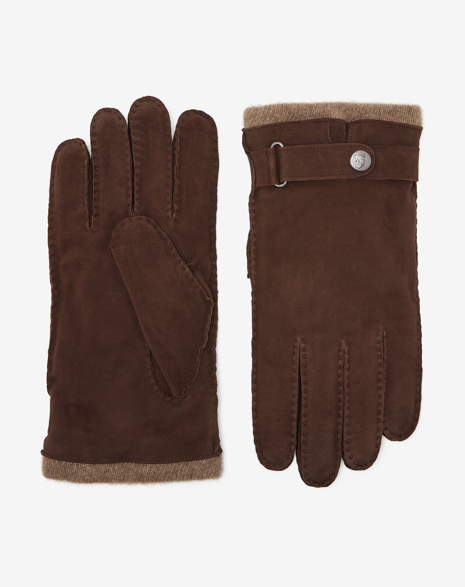 Gloves marroni con cinturino in pelle