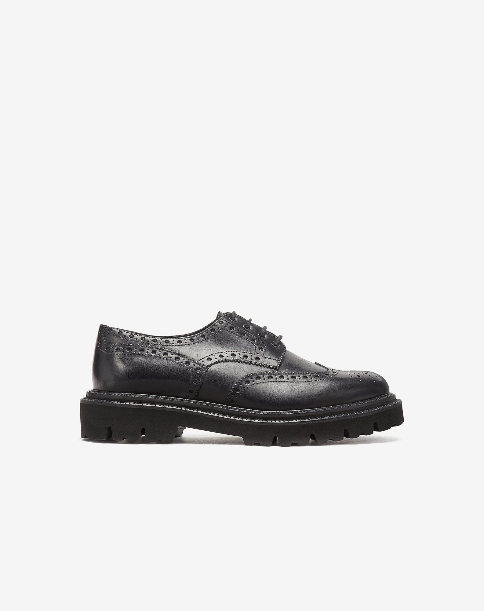 Shoe Derby Nera In Pelle Di Vitello