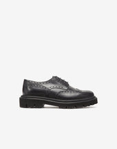 Shoe Derby Nera In Pelle Di Vitello