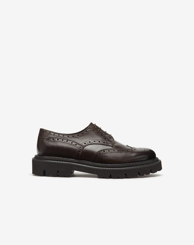 Shoe derby marrone in pelle di vitello
