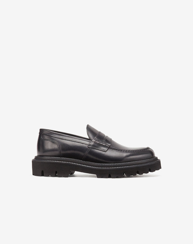 Slip on nere in pelle