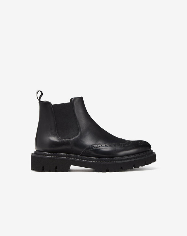 Stivaletti Beatles Neri In Pelle