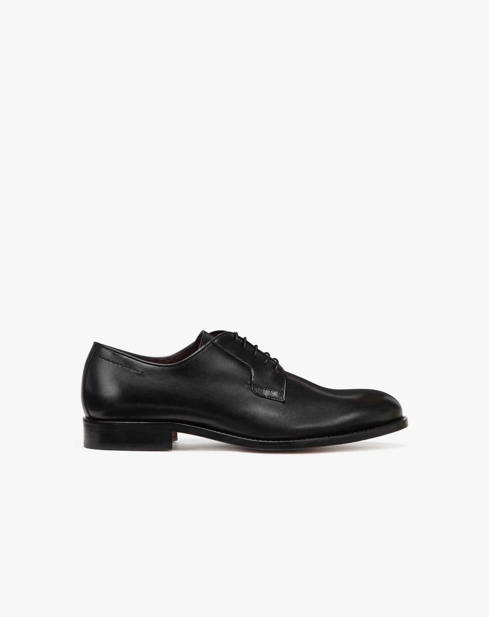 Shoes Derby Nere In Pelle Di Vitello