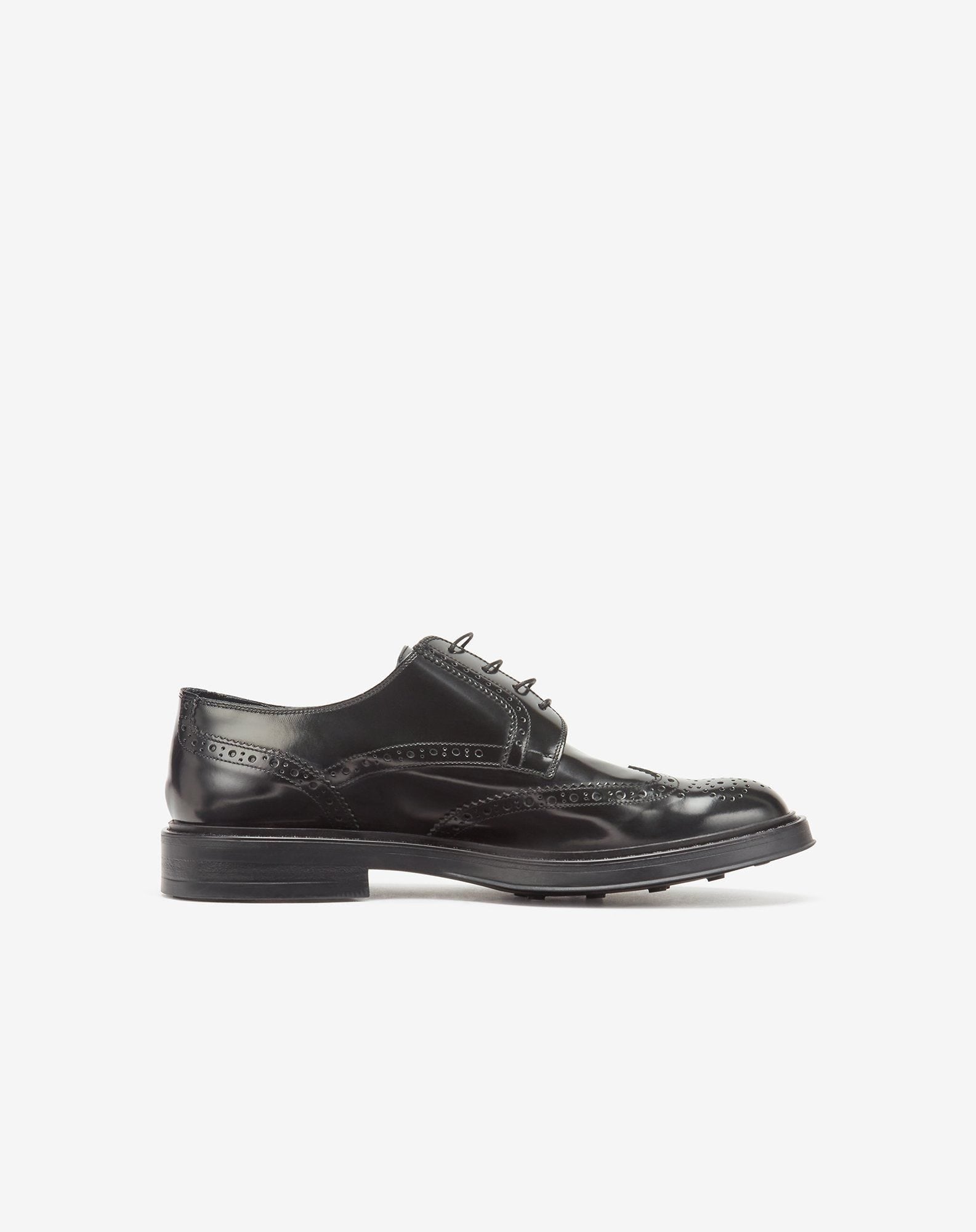 Shoes Derby Nere In Pelle Di Vitello Spazzolato