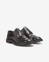 Shoes Derby Nere In Pelle Di Vitello Spazzolato
