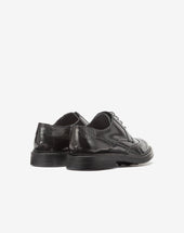 Shoes Derby Nere In Pelle Di Vitello Spazzolato