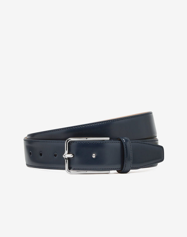 Belt Navy In Pelle