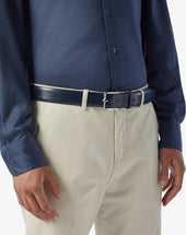 Belt Navy In Pelle