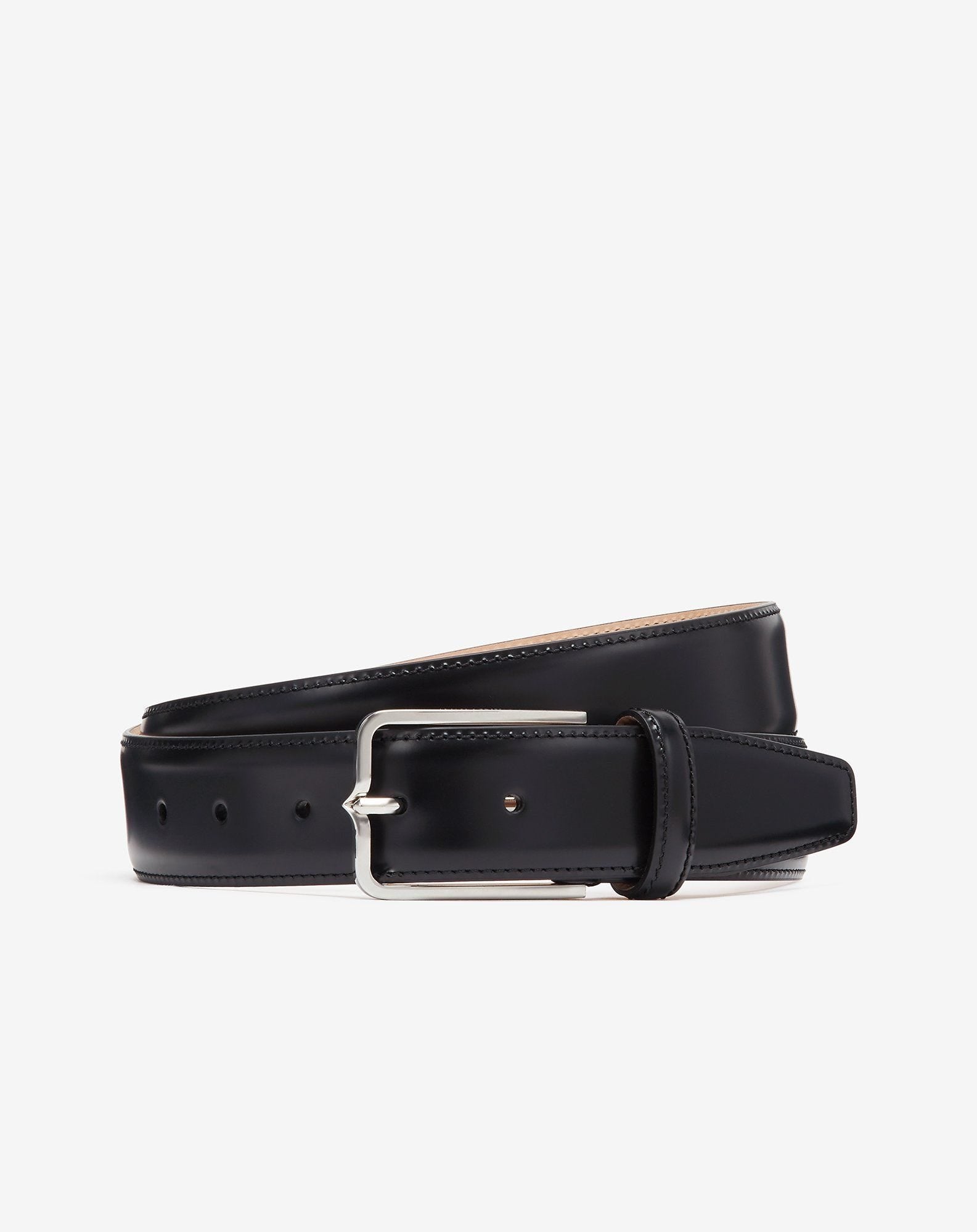Belt nera in pelle
