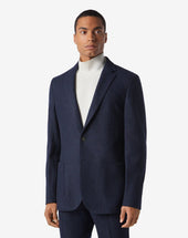 Jacket A Due Bottoni In Lana Jersey