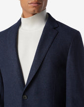 Jacket A Due Bottoni In Lana Jersey